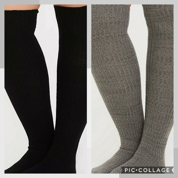 torrid Accessories - 🆕GREY/BLACK OVER-THE-KNEE SOCK PACK - PACK OF 2